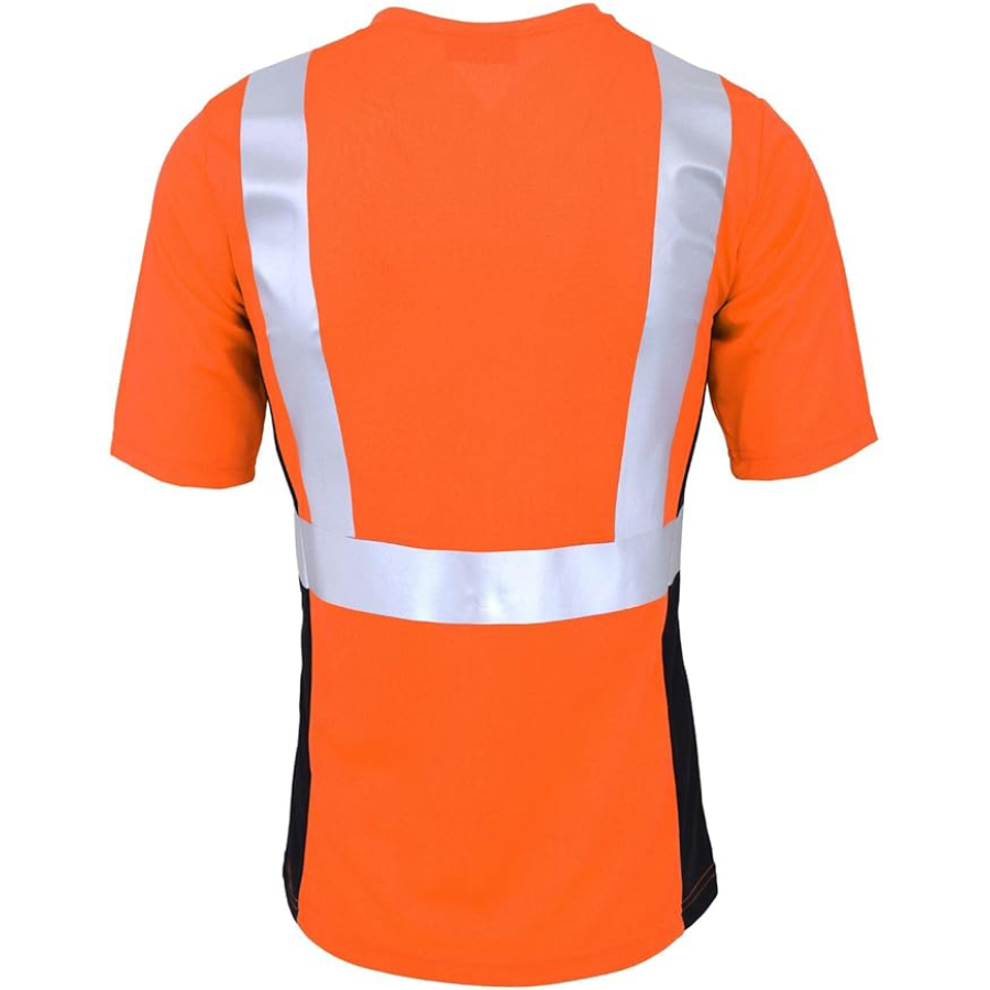 WORK IDEA Safety T Shirt for Women Reflective Tape High Visibility Shirt Work Construction Short Sleeve