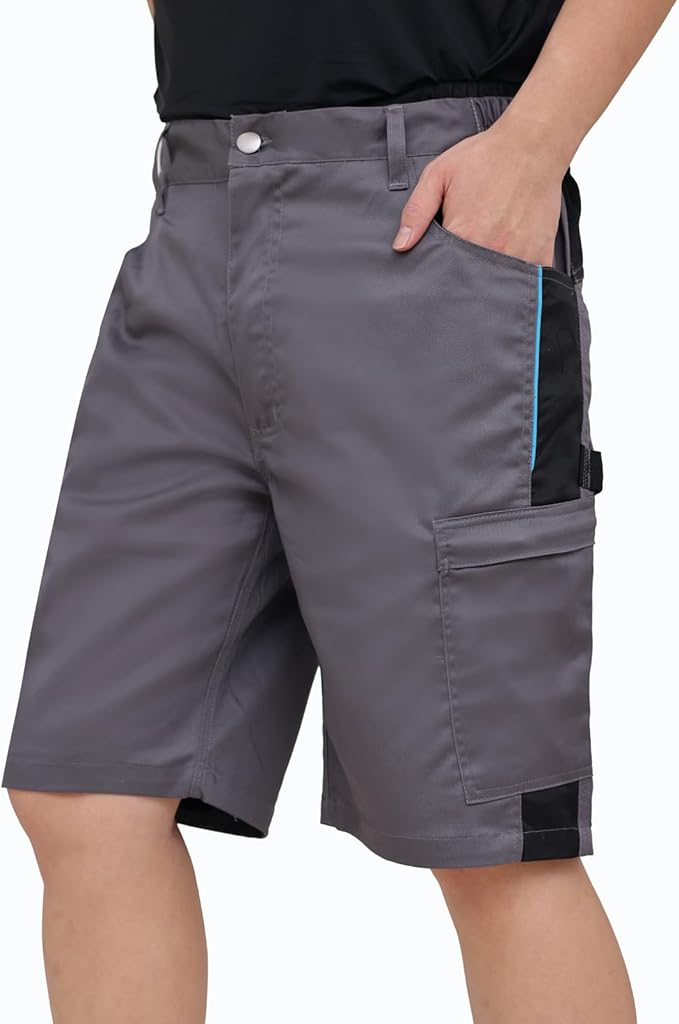 WORK IDEA Men's Stretch Work Shorts with Numerous Pockets and Tool Pockets