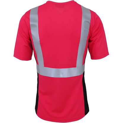 WORK IDEA Safety T Shirt for Women Reflective Tape High Visibility Shirt Work Construction Short Sleeve