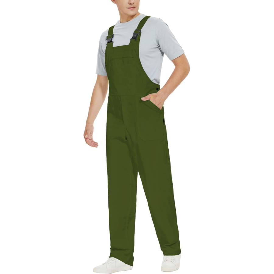 WORK IDEA Men's Bib Overalls Workwear Fashion Lightweight Jumpsuit with Pockets