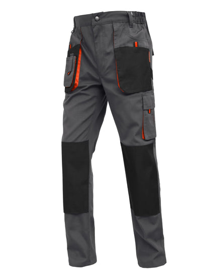 WORK IDEA Mens Work Trousers Oxford Knee Pockets Heavy Duty Canvas