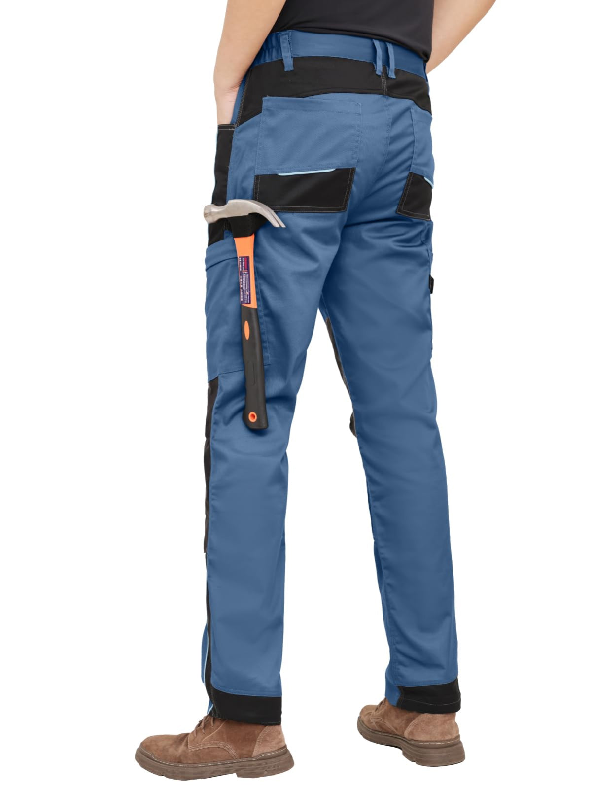 WORK IDEA Men's Stretch Work Trousers with Multiple Pockets and Tool Pockets