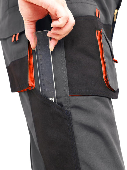 WORK IDEA Mens Work Trousers Oxford Knee Pockets Heavy Duty Canvas