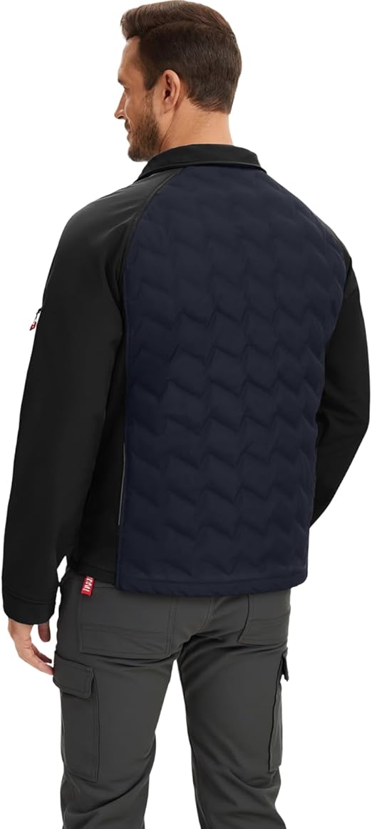 WORK IDEA Hybrid Waterproof Thermal Insulation Running Men's Jacket for Outdoor and Running with Contrast Colours