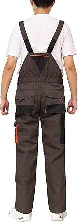 WORK IDEA Mens Work Dungarees Oxford Knee Pockets Durable Canvas