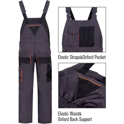 WORK IDEA Men's Bib Overalls Work Overalls with Knee Pad Pockets