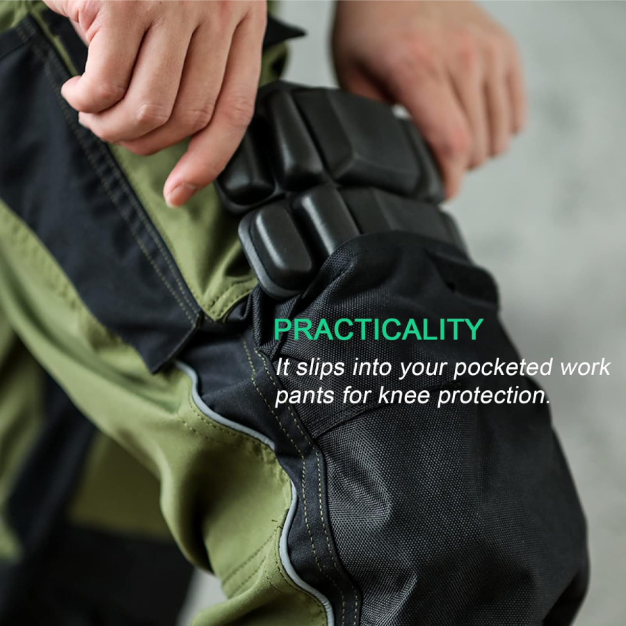 WORK IDEA 3 Pairs Knee Pad Inserts for Work Pants,Cargo Pants Knee Pads,Gardening Knee Pads