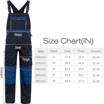 WORK IDEA Men's Bib Overalls for Men Work Overalls Breathable and Workwear with Knee Pad Pockets, WL Size