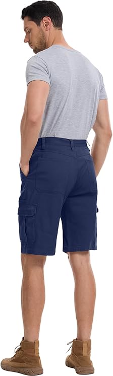 WORK IDEA Men's Cargo Stretch Short, Classic Style, Relaxed Fit Work Shorts