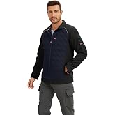 WORK IDEA Men's Slim Fit Stretch Work Jacket: Strategically Reinforced - Professional Elegance with Modern Comfort