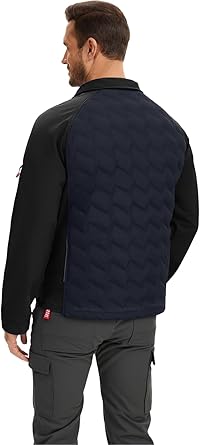 WORK IDEA Men’s High-Performance Quilted Jacket - Reflective Safety Trim, Weatherproof Design, Full-Zip Work Coat