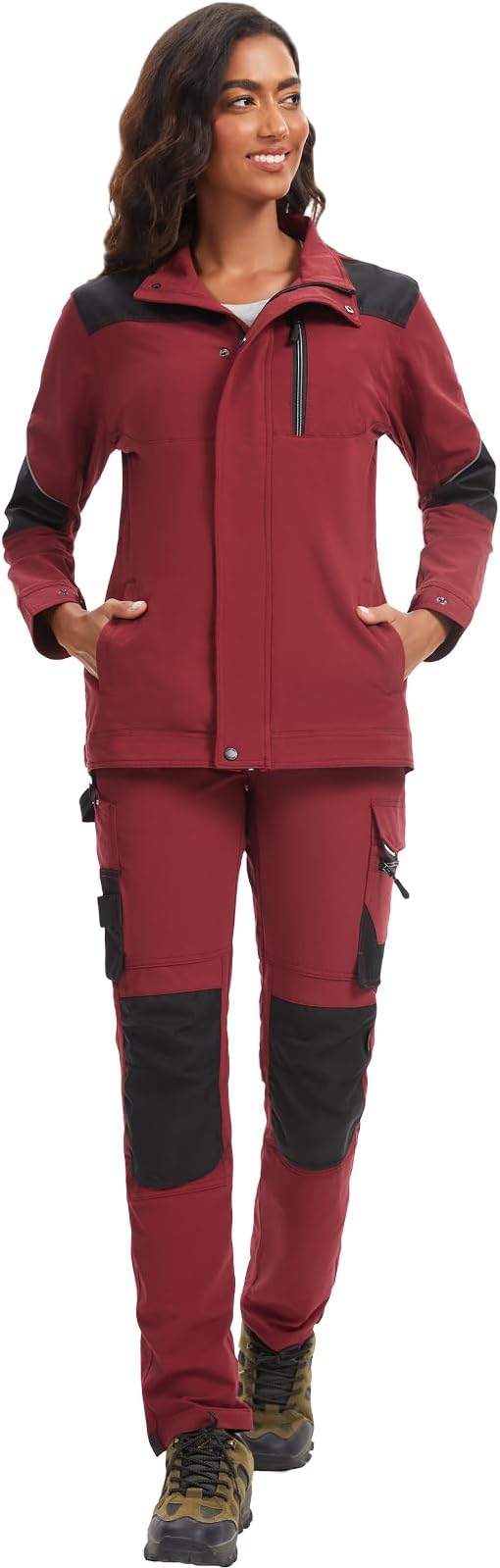WORK IDEA Damen Slim-Fit Stretch Arbeitsjacke: Strategisch verstärkt– professionelle Eleganz mit modernem Komfort