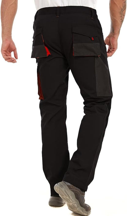 WORK IDEA Men's Rugged Work Pants Canvas Cargo Pants with Knee Pad Pockets