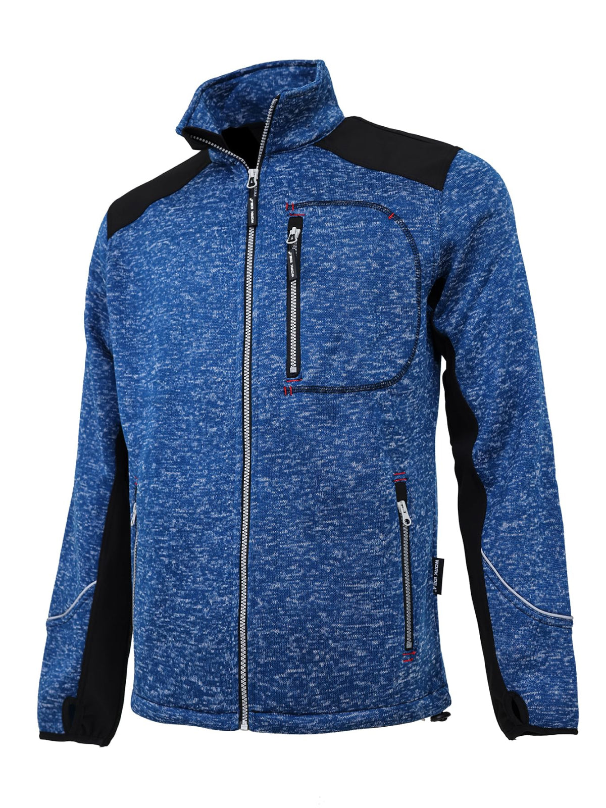 WORK IDEA Men's Knitted Fleece Jacket, Fleece Cardigan, Breathable Outdoor Fleece Jackets for Men, Warm and Lightweight Knitted Fleece Jacket with Zip