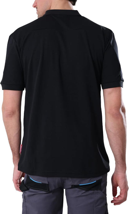 Men's Polo Shirt Work Short Sleeve Work Shirt 100% Polyester with Contrast Colours