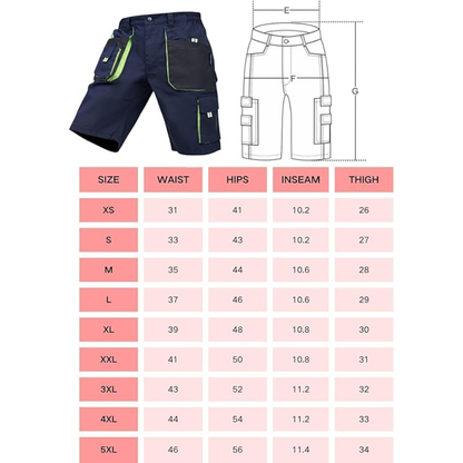 WORK IDEA Men's Work Cargo Shorts Outdoor Multi-Pocket Workwear Hiking Camping Travel Golf Causal