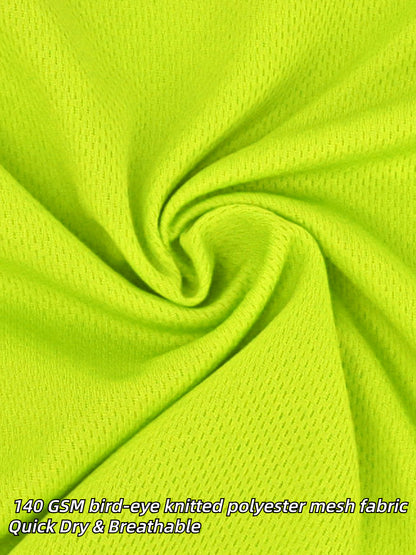 WORK IDEA Polo Shirt for Men High Visibility Reflective Work Shirt with Pockets for Construction