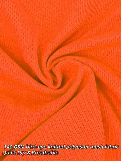 WORK IDEA Polo Shirt for Men High Visibility Reflective Work Shirt with Pockets for Construction