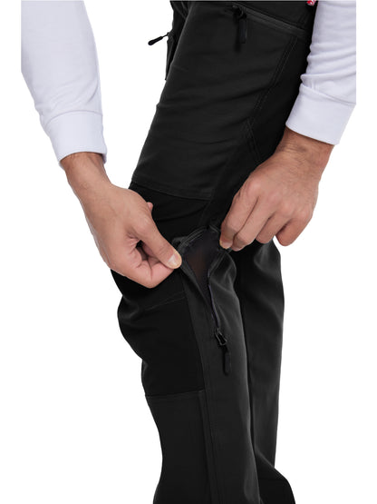 WORK IDEA Men's Hybrid Outdoor Pants - Canvas & Stretch Nylon Hiking Trousers with Side Vents, Reinforced Knees for Camping