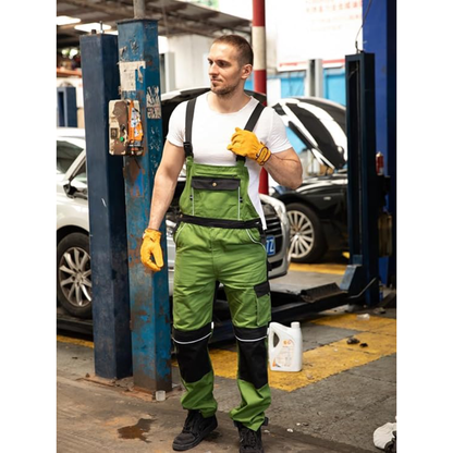 WORK IDEA Men's Bib Overalls for Men Work Overalls Breathable and Workwear with Knee Pad Pockets, WL Size