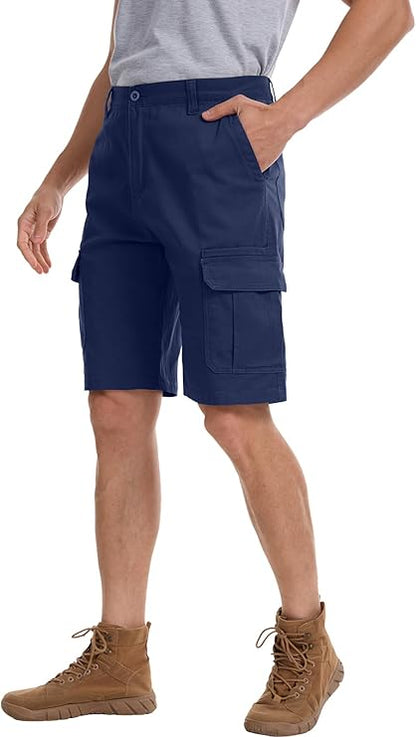WORK IDEA Men's Cargo Stretch Short, Classic Style, Relaxed Fit Work Shorts