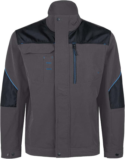 WORK IDEA Men's Slim Fit Stretch Work Jacket: Strategically Reinforced - Professional Elegance with Modern Comfort