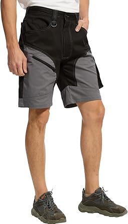 WORK IDEA Men's 10 Inch Cotton Work Shorts Strench with Utility Pockets