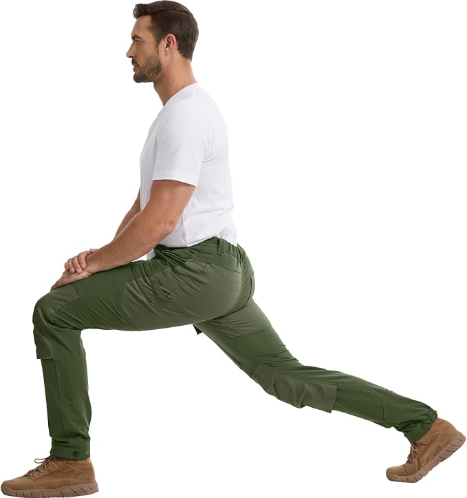 WORK IDEA Men's Work Trousers Workwear Stretch Slim Fit Waterproof Breathable Outdoor Hiking Trousers for Work Trekking, Mountaineering and Leisure