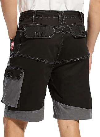 WORK IDEA Men's 10 Inch Cotton Work Shorts Strench with Utility Pockets