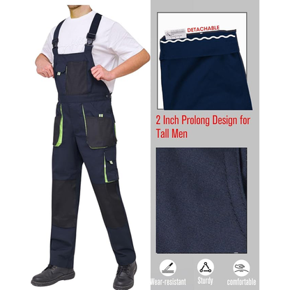 WORK IDEA Men's Bib Overalls Work Overalls with Knee Pad Pockets