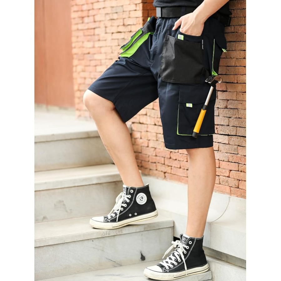 WORK IDEA Men's Work Cargo Shorts Outdoor Multi-Pocket Workwear Hiking Camping Travel Golf Causal