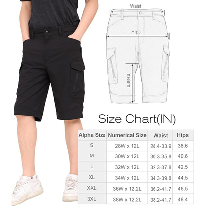 WORK IDEA Men's Hiking Shorts,Water Ressitant Lightweight hiking cargo shorts for men