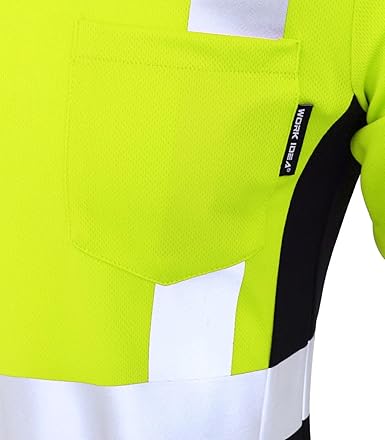 WORK IDEA Safety T Shirt for Women Reflective Tape High Visibility Shirt Work Construction Short Sleeve