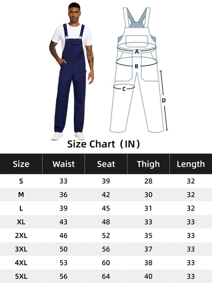Salopette da lavoro da uomo WORK IDEA alla moda, leggera, con tasche