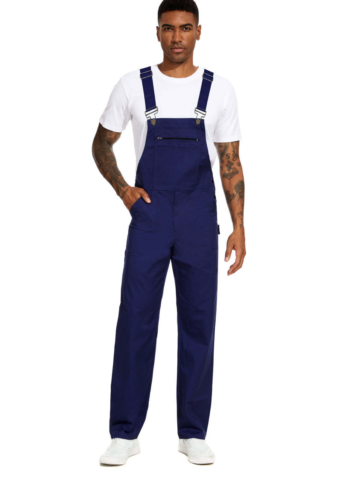 WORK IDEA Men's Bib Overalls Workwear Fashion Lightweight Jumpsuit with Pockets