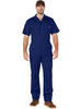 WORK IDEA Men's Short Sleeve Work Coverall - Lightweight Jumpsuit Elastic Waist with Multi Pockets