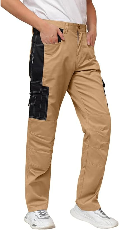 WORK IDEA Mens Work Trousers - Camouflage Trousers Mens Cargo Trousers with Inside Knee Pockets