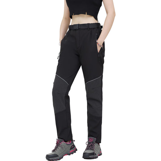 WORK IDEA Women's Outdoor Trousers for Demanding Hikes, Waterproof Material, Elastic Fit, Winter Warmth, Contrast Colour Zippers and More