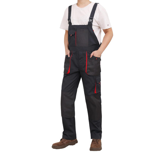 WORK IDEA Mens Work Dungarees Oxford Knee Pockets Durable Canvas