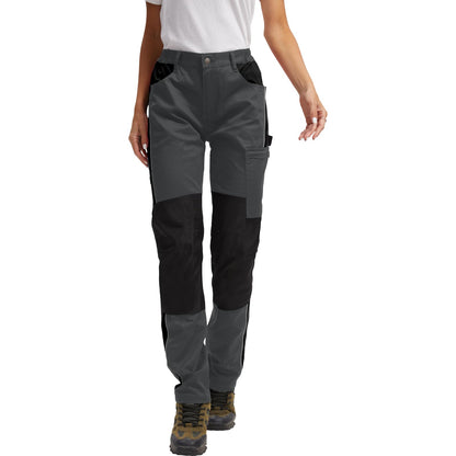 WORK IDEA Women's Work Trousers in Figure-Hugging Fit, Elastic and Lightweight, with Multiple Functional Pockets