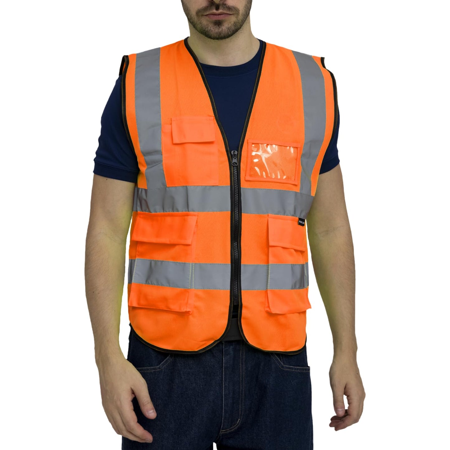 WORK IDEA Reflective Vest Car Reflective Vest with Multiple Pockets Safety Vest
