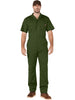 WORK IDEA Men's Short-Sleeve Work Coveralls - Lightweight Cotton-Blend Jumpsuit with Elastic Waistband, Ideal for Mechanics
