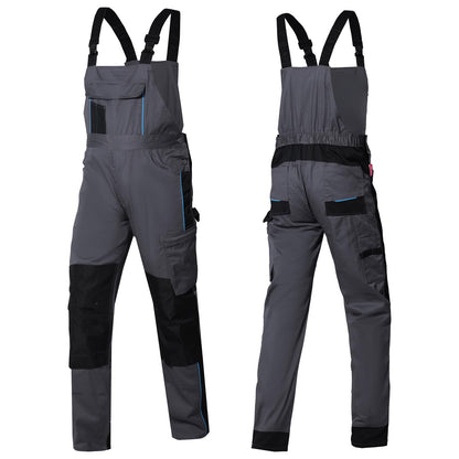 WORK IDEA Mens Stretch Work Dungarees with Multiple Pockets and Tool Pockets