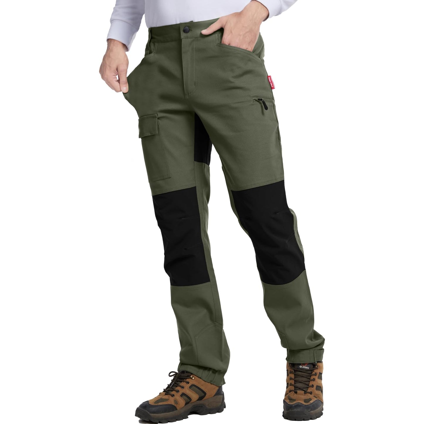 WORK IDEA Men's Hiking Trousers Stretch Slim Fit Waterproof Outdoor Hiking Trousers
