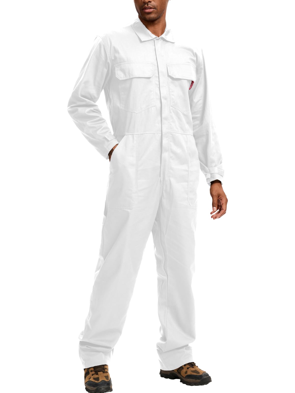 WORK IDEA Men's Coveralls Long Sleeve 100% Cotton Twill Workwear Jumpsuit Relaxed Fit