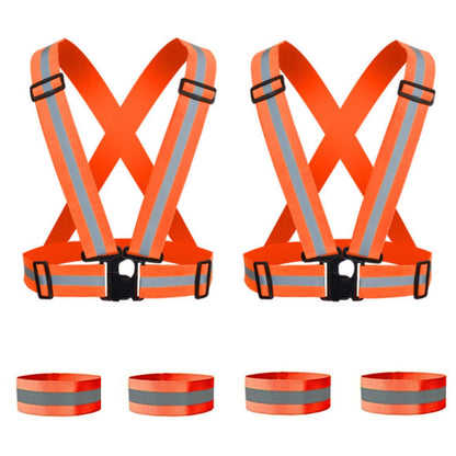 WORK IDEA Pack of 2 High Visibility Vest, Reflective Vest Certificate, Adjustable Vest for Cycling, Running, Hiking or Outdoor Use