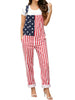 WORK IDEA Women's American Flag Overalls - 250th Anniversary Patriotic USA Stretch Cotton Bibs 4th of July