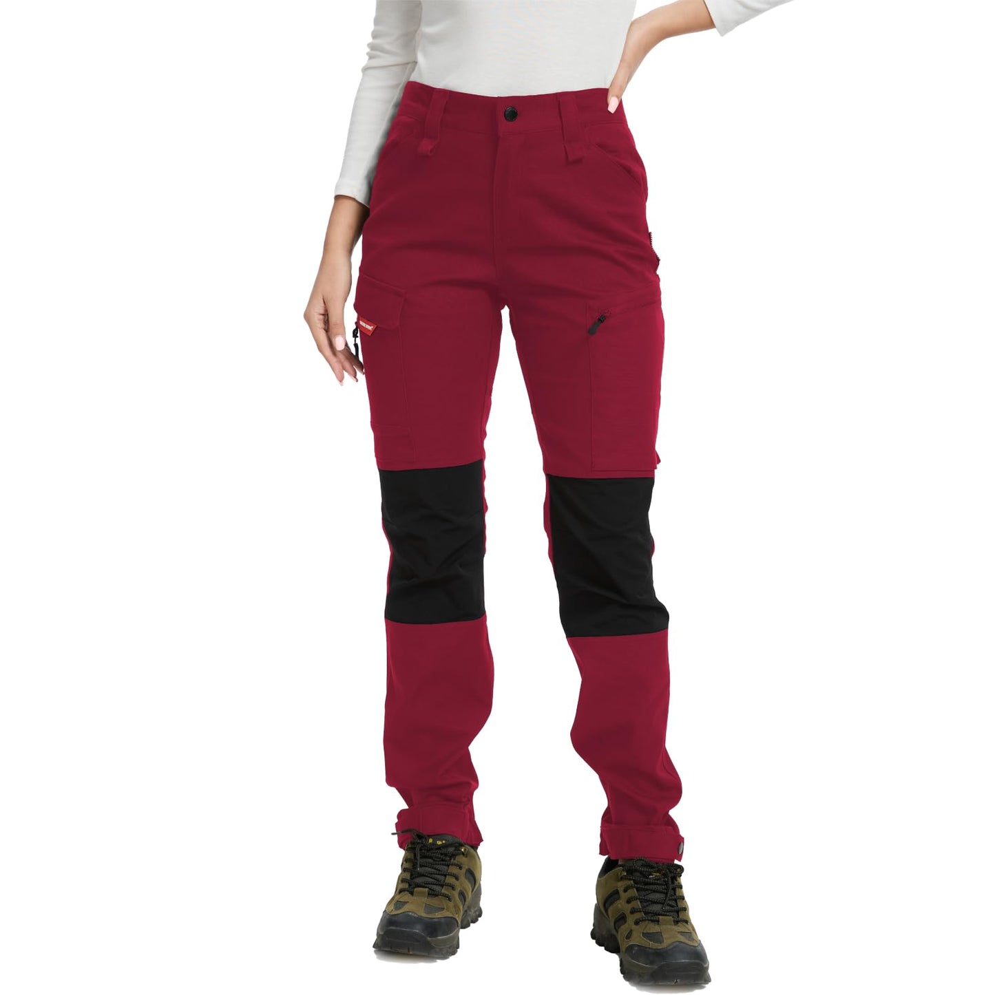WORK IDEA Women's Hiking Trousers, Stretch Slim Fit, Water Resistant, for Outdoor Activities