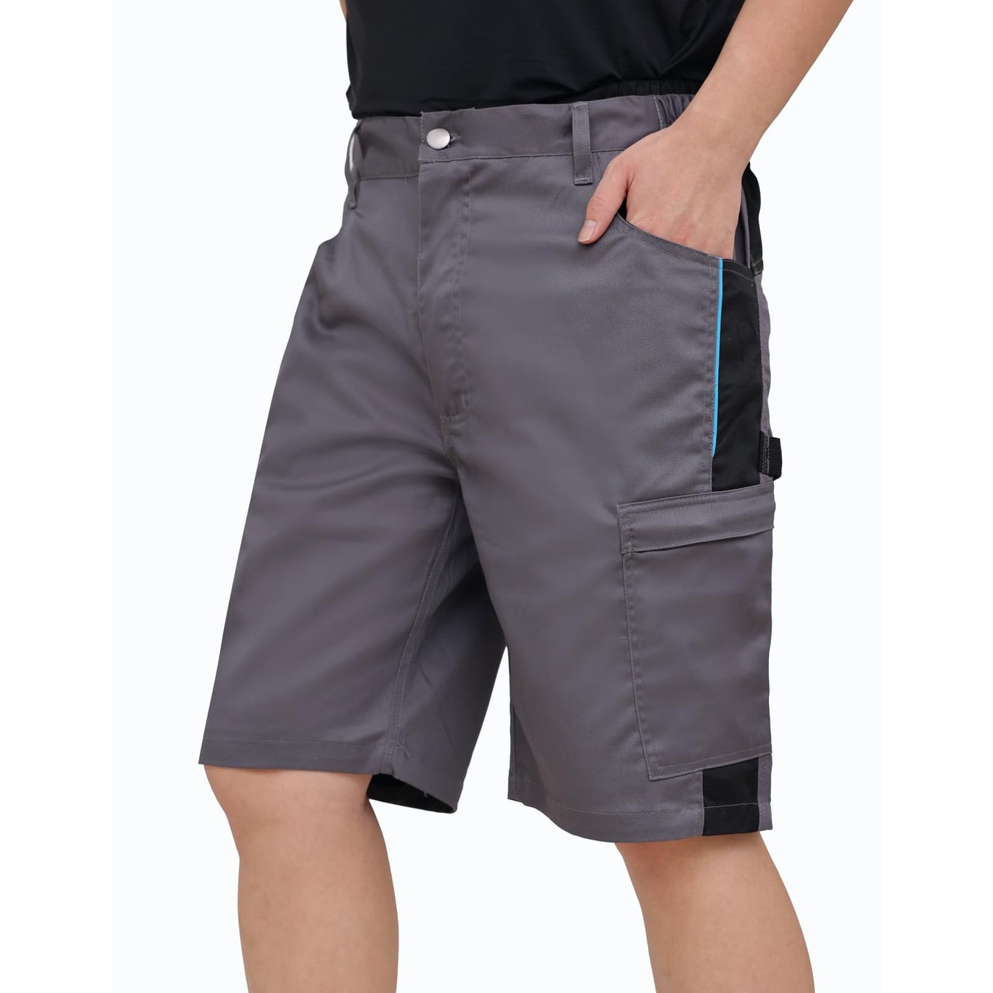 WORK IDEA Men's Stretch Work Shorts with Numerous Pockets and Tool Pockets
