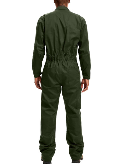 WORK IDEA Men's Coveralls Long Sleeve 100% Cotton Twill Workwear Jumpsuit Relaxed Fit